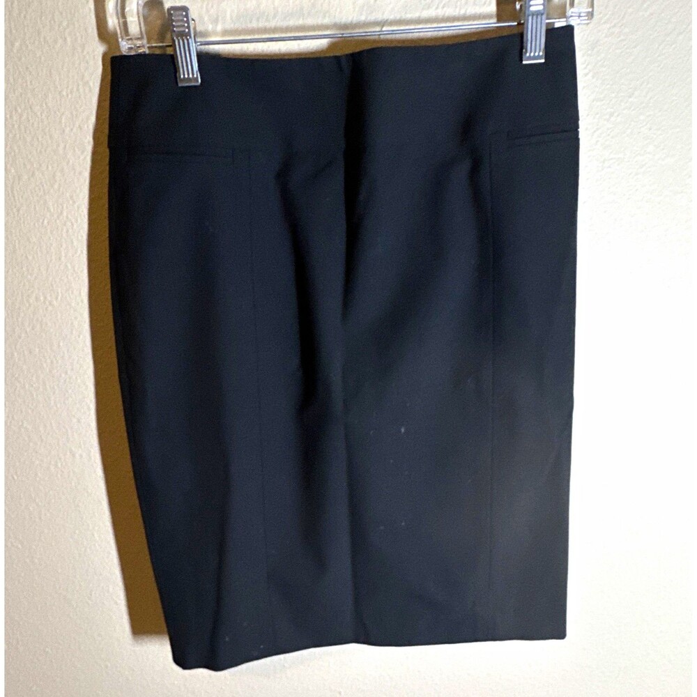 Halogen Women’s Black Satin Straight Pencil Knee Length Skirt Lined Zip 4